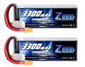 2pcs Zeee 4S Lipo FPV Drone Battery 14.8V 3300mAh 50C Softcase with XT60 Plug for RC Car RC Helicopters Trucks RC Model Parts