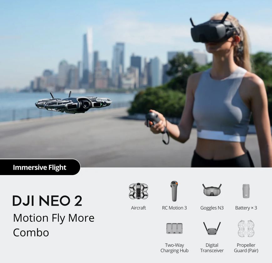 DJI Neo 2 FPV Drone Fly More Combo (Three Batteries + Goggles)
